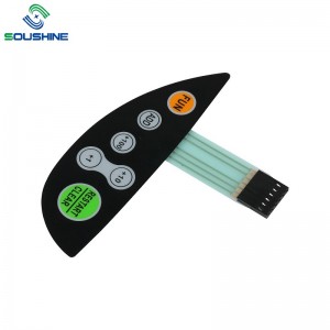 OEM high quality 6 embossed button membrane keypad with connector